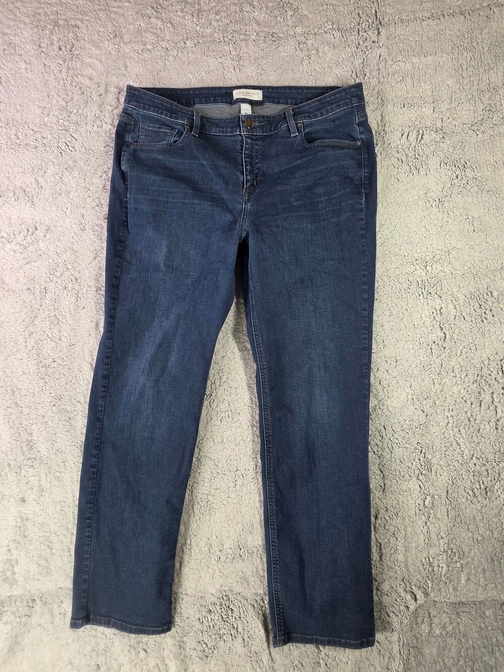 Lane Bryant Jeans Womens 18 Short Blue Mid Rise Straight Leg Super Stretch Denim